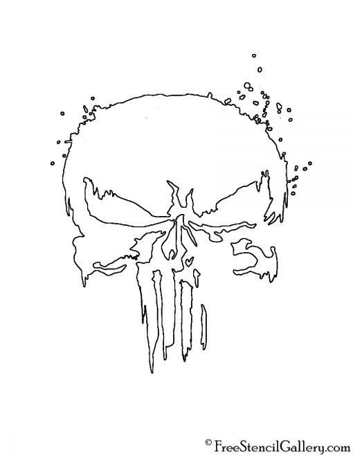 Punisher Skull Pumpkin Punisher Skull Symbol 02 Stencil