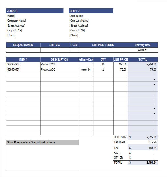 Purchase order Template Excel 12 event order Templates Pages Ms Word