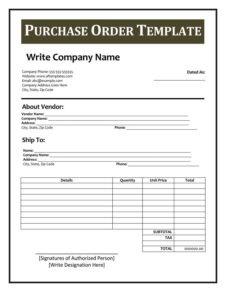 Purchase order Template Excel 40 Free Purchase order Templates forms