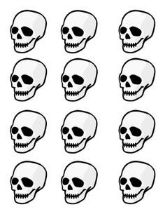 Q Tip Skeleton Head Template Halloween Crafts On Pinterest