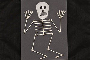 Q Tip Skeleton Head Template Halloween Party Crafts