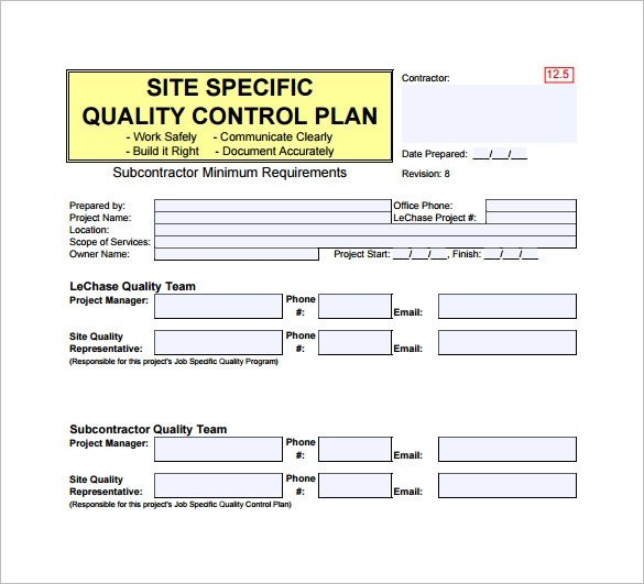 Quality Control Plans Templates 13 Quality Control Plan Templates Word Pdf Google
