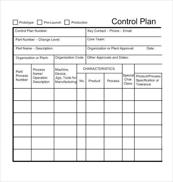 Quality Control Plans Templates Sample Control Plan 6 Documents In Pdf Word Excel