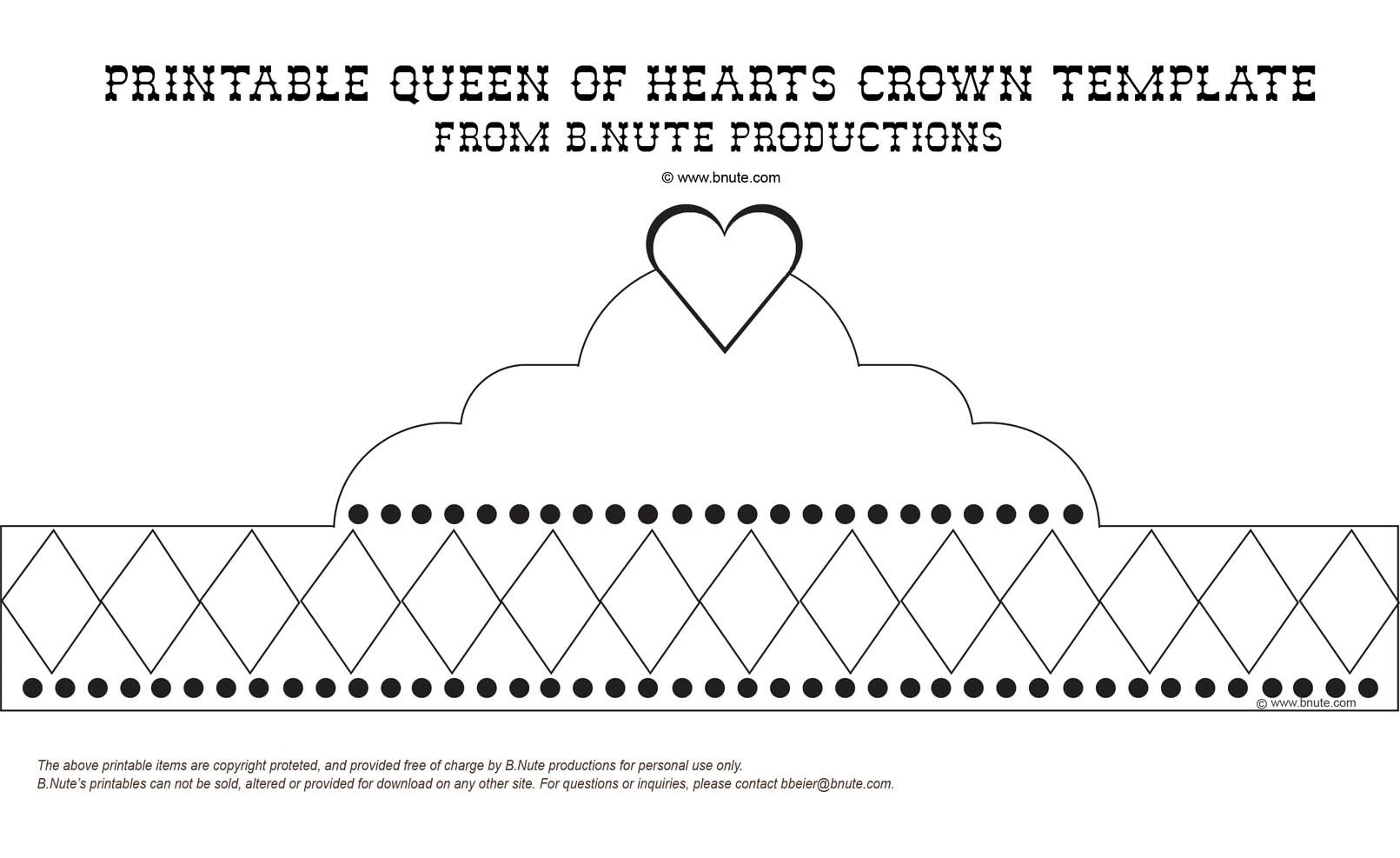 Queen Of Hearts Crown Template Bnute Productions Mad Hatter Tea Party Printable Queen