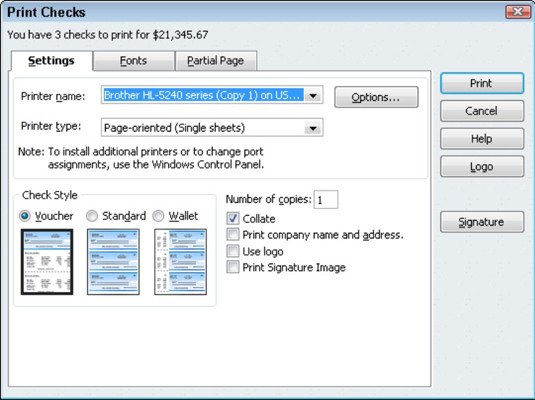 Quickbooks Check Printing Template How to Customize the Quickbooks 2010 Check forms Dummies