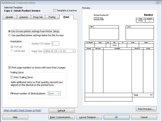 Quickbooks Check Printing Template Review Additional Invoice Customization Options In