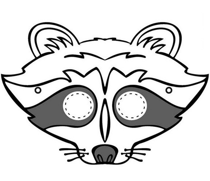 Raccoon Mask Printable 64 Free Kids Face Masks Templates for Halloween to Print