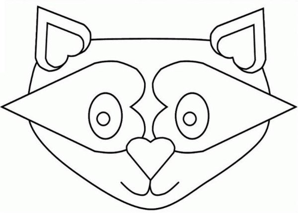 Raccoon Mask Printable Raccoon Mask Coloring Page Netart