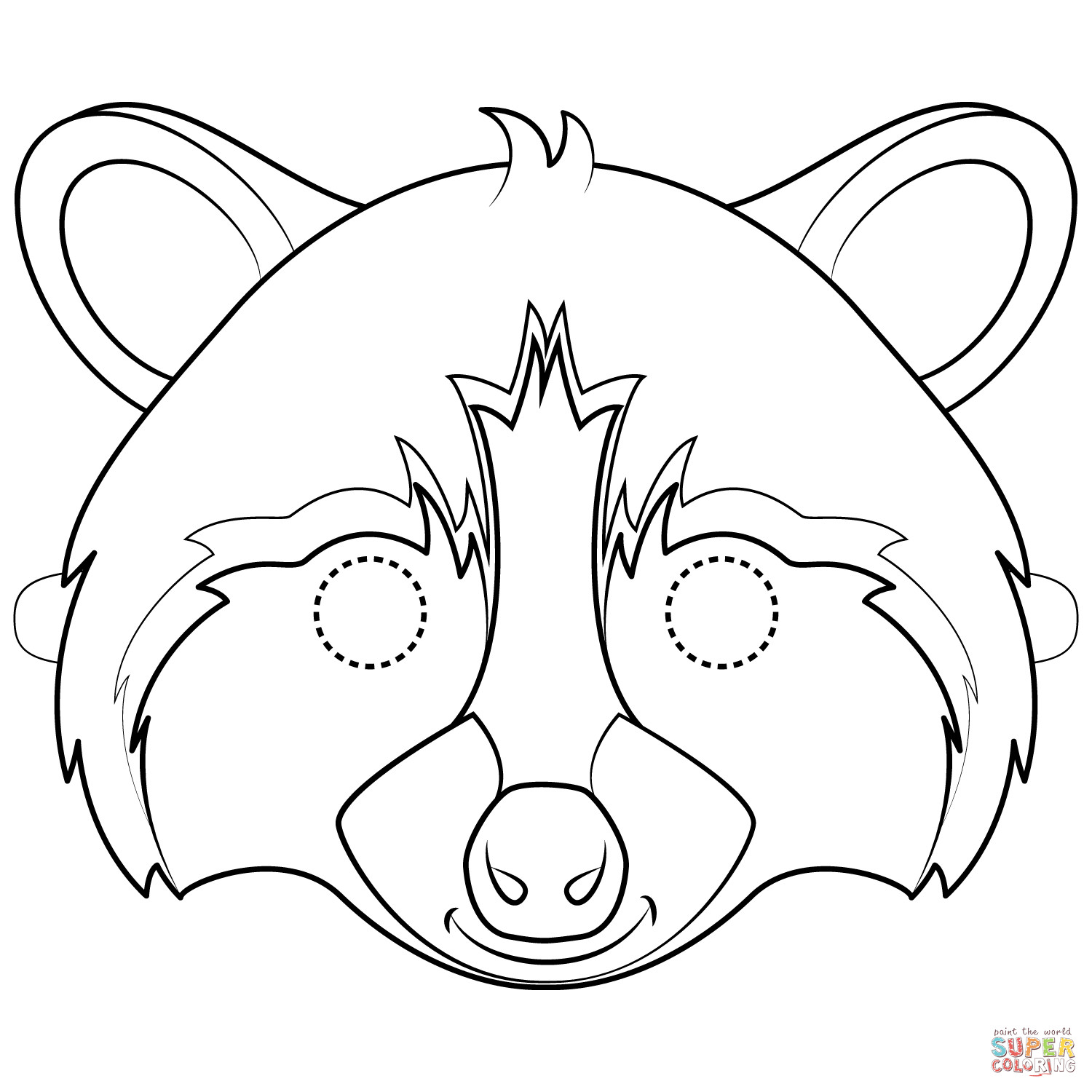 Raccoon Mask Printable Raccoon Mask Coloring Page