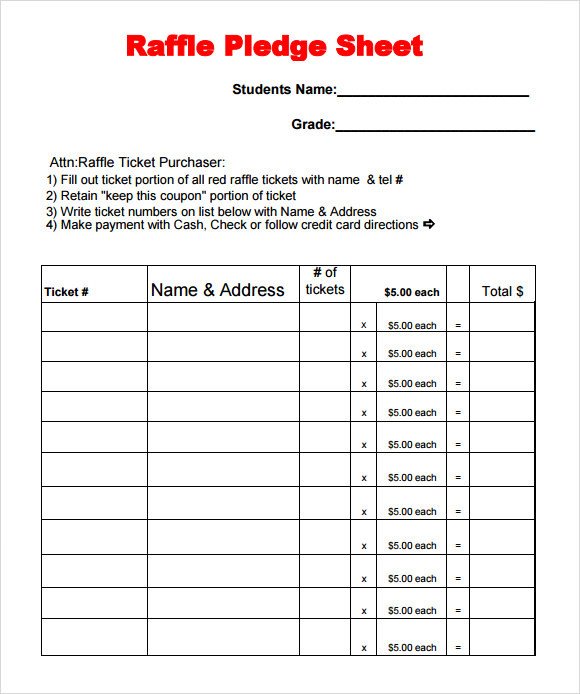 Raffle Ticket Template Excel 12 Sample Raffle Sheet Templates Pdf Word Excel Pages