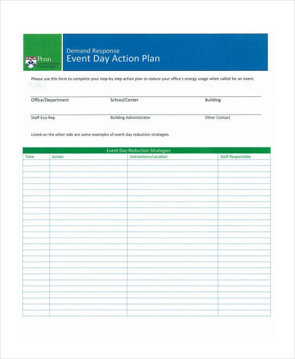 Rain event Action Plan 12 event Action Plan Templates Free Sample Example