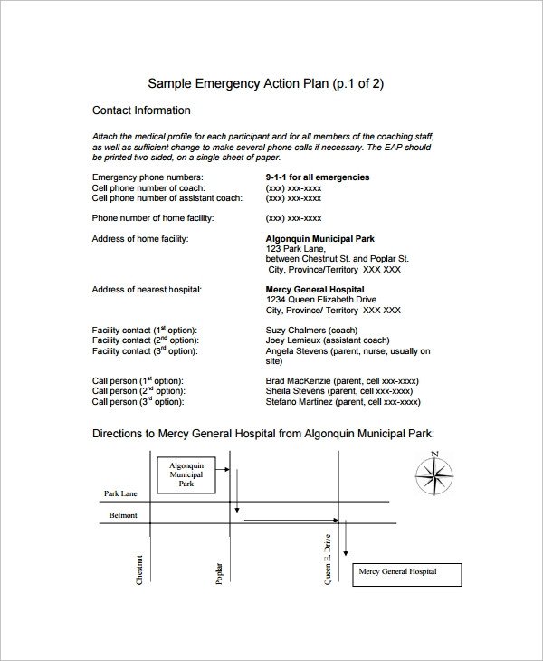 Rain event Action Plan Sample Emergency Action Plan 11 Free Documents In Word Pdf