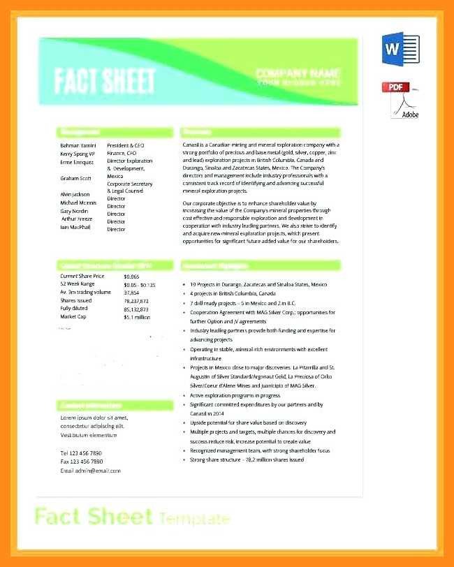 Real Estate Fact Sheet Template 10 11 Real Estate Fact Sheet Template