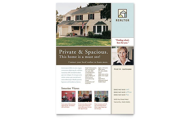 Real Estate Flyer Template Word House for Sale Real Estate Flyer Template Word &amp; Publisher