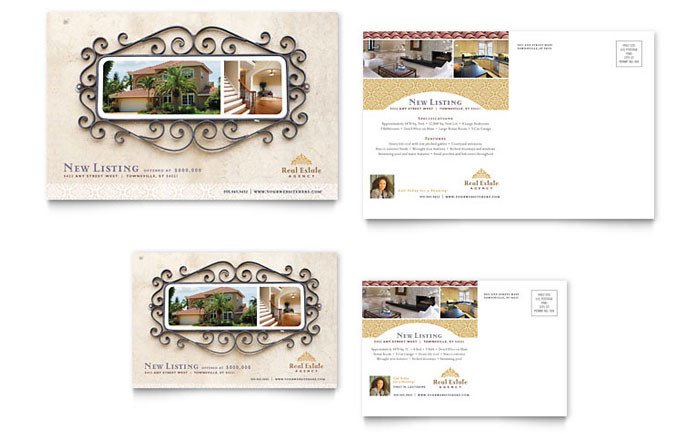 Real Estate Postcard Templates Luxury Real Estate Postcard Template Design