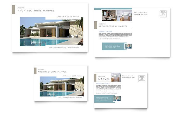 Real Estate Postcard Templates Modern Real Estate Postcard Template Design