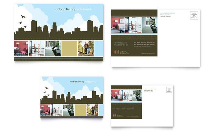 Real Estate Postcard Templates Urban Real Estate Postcard Template Design