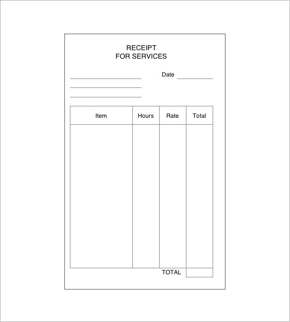 Receipt for Services Template 18 Service Receipt Templates Doc Pdf