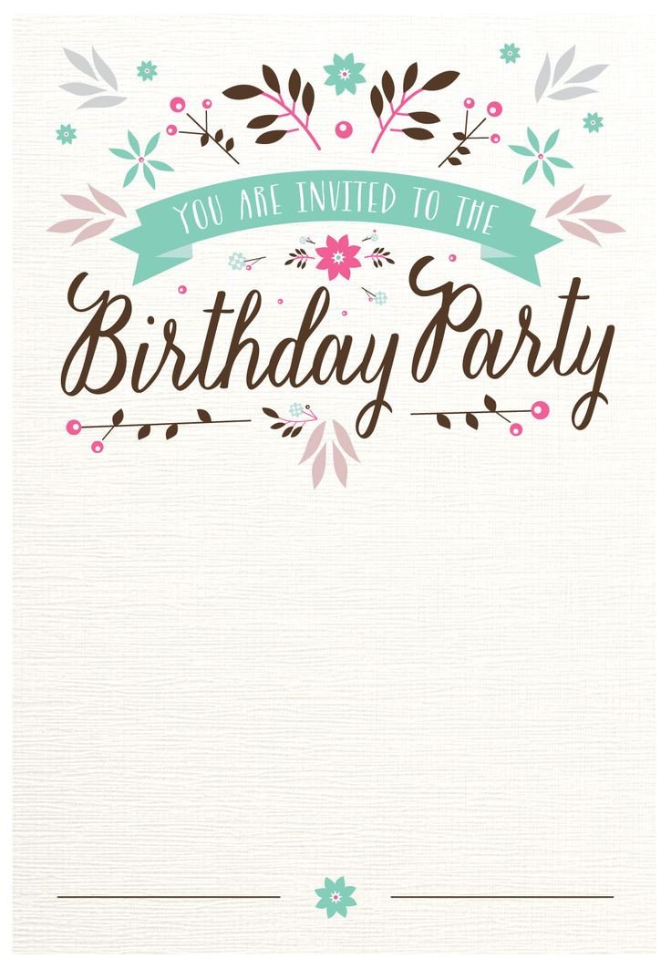 Reception Invitation Template Free Flat Floral Free Printable Birthday Invitation Template