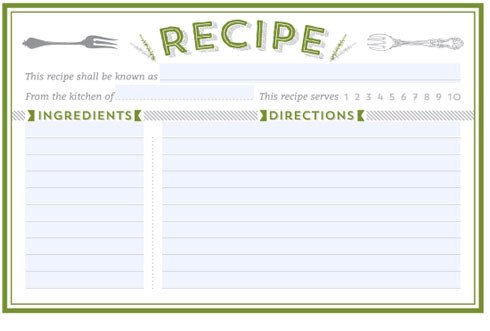 Recipe Template for Pages 300 Free Printable Recipe Cards