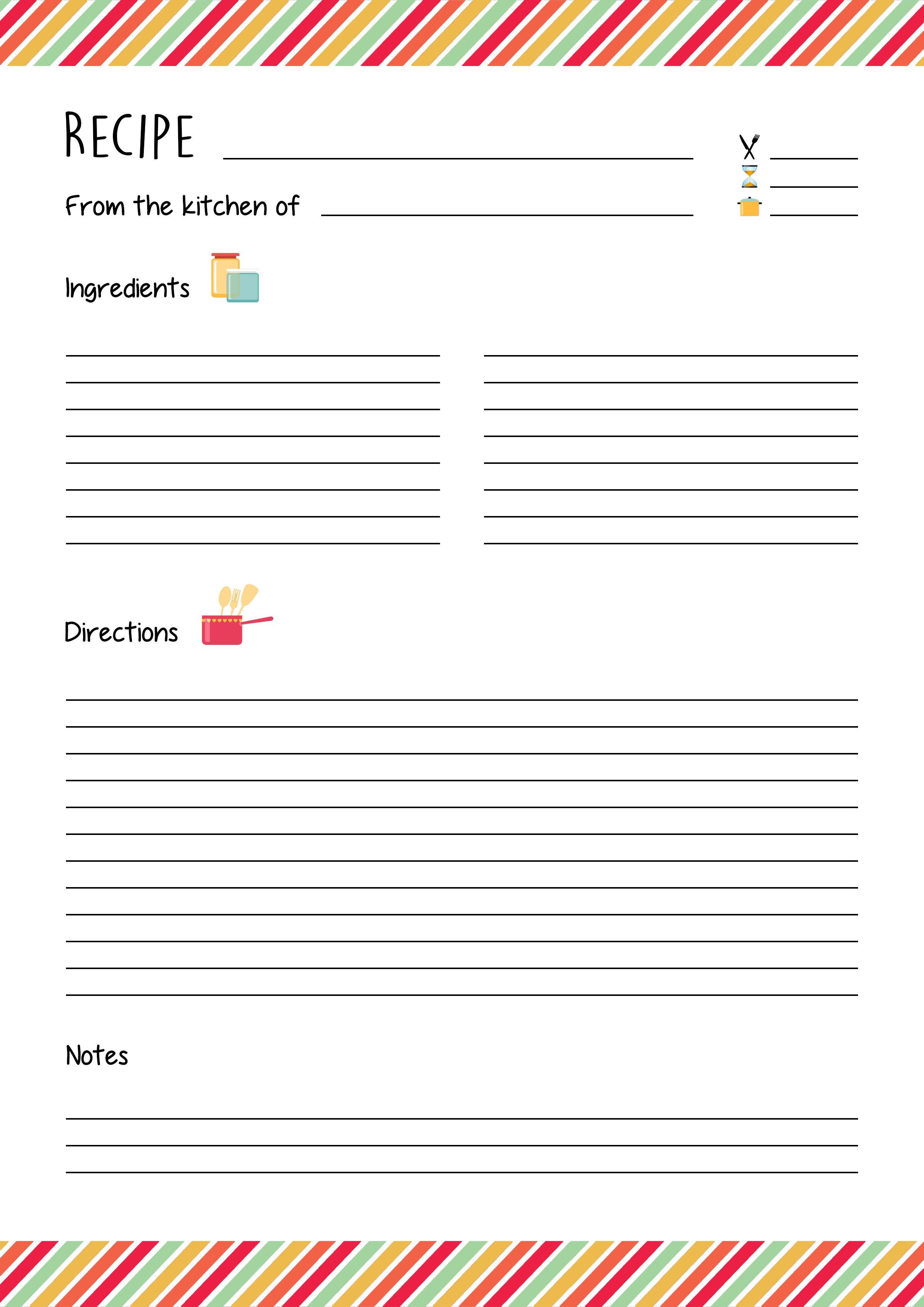 Recipe Template for Pages Free Printable Recipe Template Diy Recipe Book A4
