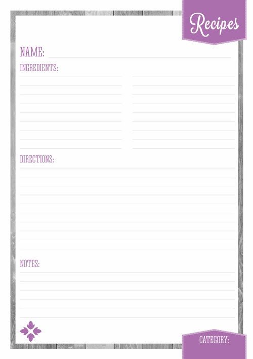 Recipe Template for Pages Home organizer Recipe Pages Eliza Ellis