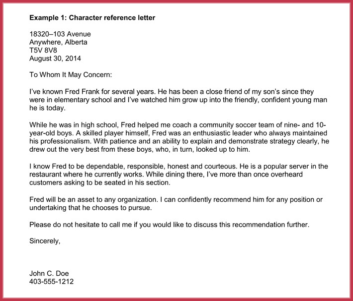 Recommendation Letter for Immigration Immigration Reference Letters 7 Samples formats and