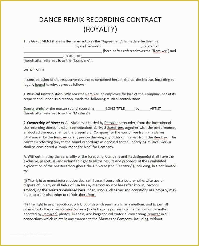 Record Label Contract Template 56 Record Label Contract Template Free