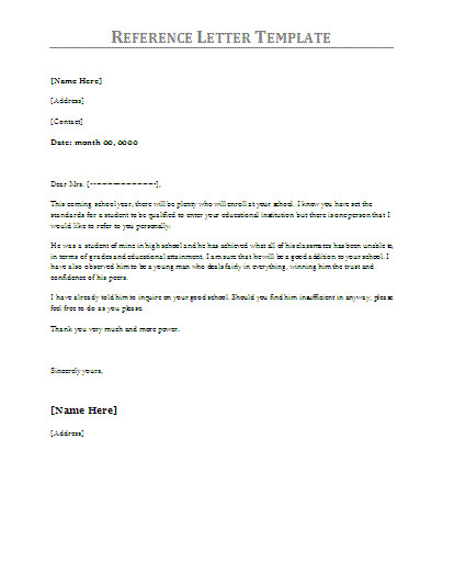 Reference Letter Templates Word 10 Reference Letter Samples