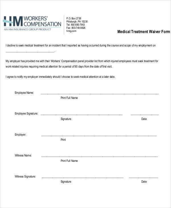Refusal Of Treatment form Printable Medical forms