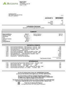 Regions Bank Statement Template Chase Bank Statement Line Template