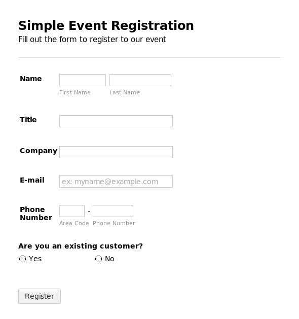 Registration form Template Free Download Registration form Template