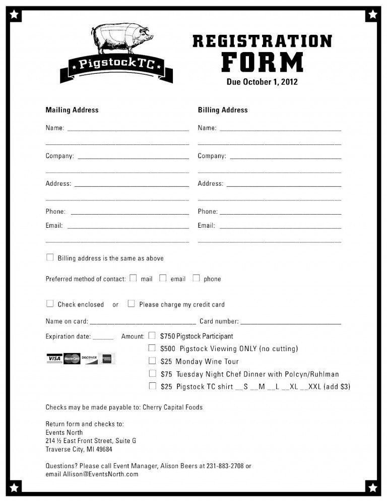Registration form Template Free Registration form Template