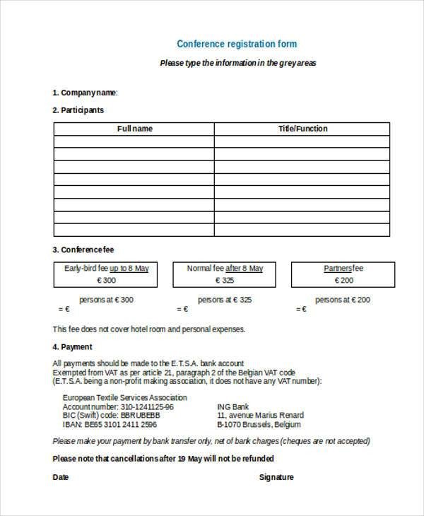Registration form Template Microsoft Word Registration form Templates
