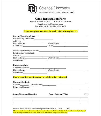 Registration forms Template Free 10 Printable Registration form Templates Pdf Doc