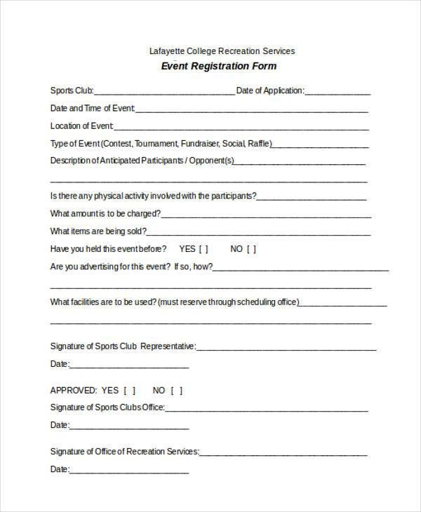 Registration forms Template Free Registration form Templates