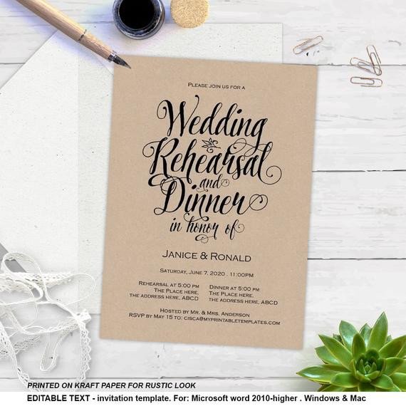 Rehearsal Dinner Invitation Template Printable Rehearsal Dinner Rustic Invitation Templates