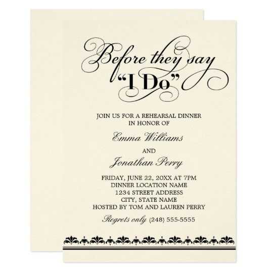 Rehearsal Dinner Invitation Template Wedding Rehearsal Dinner Invitation