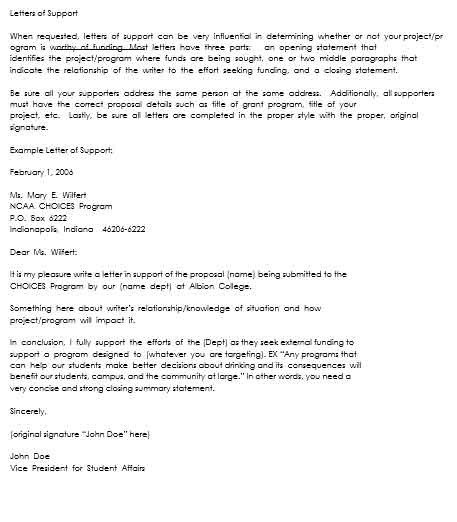Relationship Support Letters Examples 10 Best Letter Of Support Samples to Support Projects or