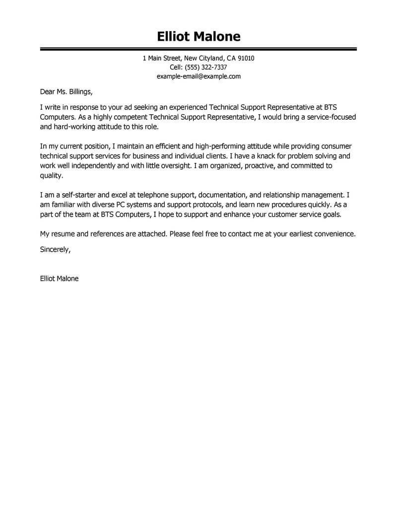 Relationship Support Letters Examples Best Technical Support Cover Letter Examples