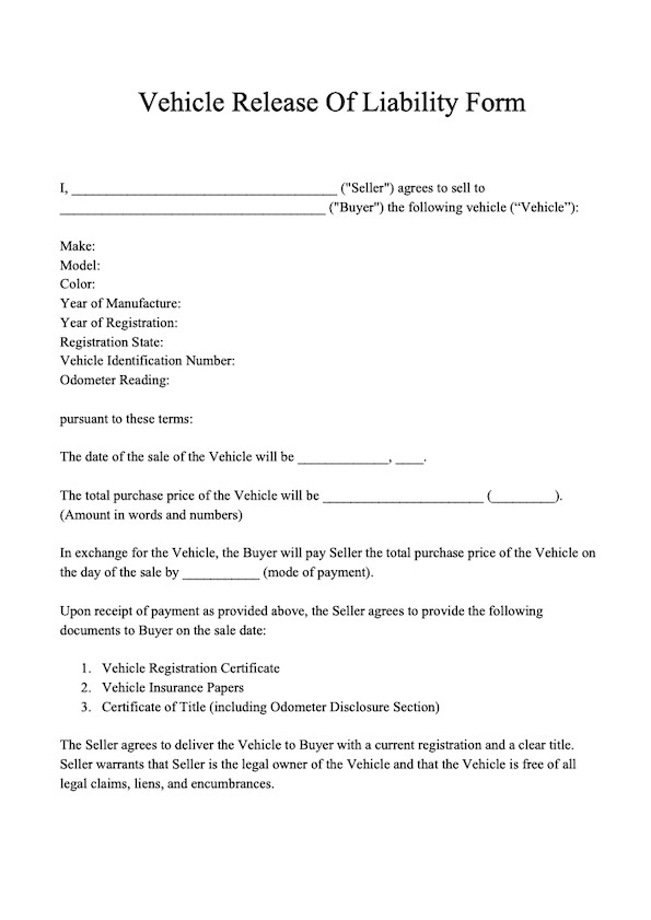 Release Of Liability Template Free Release Of Liability form Template