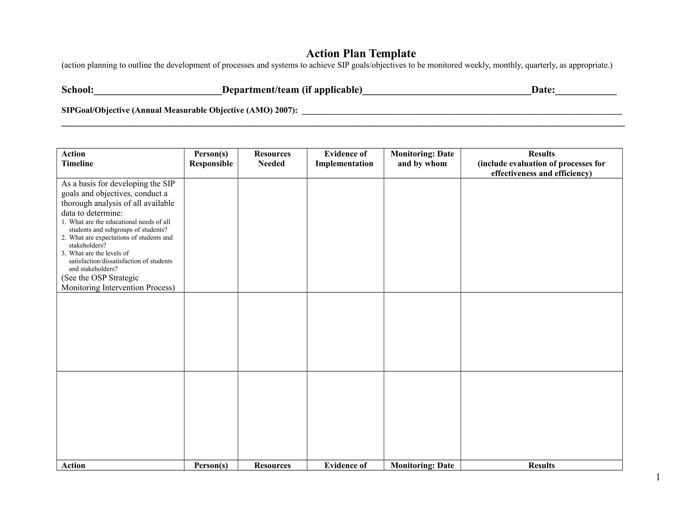 Remediation Action Plan Template 25 Action Plan Examples Doc