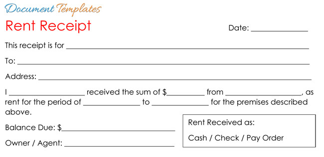 Rent Receipt Template Word Document Receipt Templates Print Free Blank Receipts Of Any Type