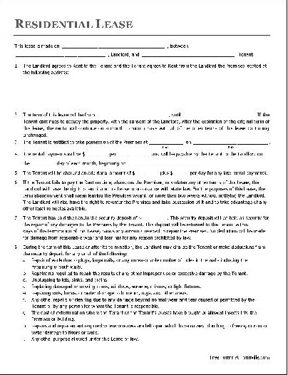Rental Agreement Template Doc Free Lease Agreement Template