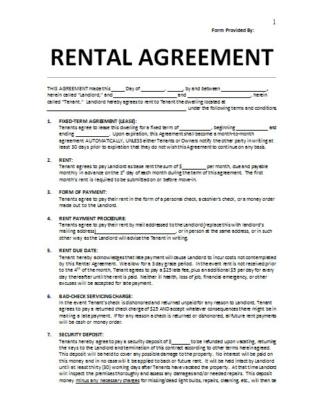 Rental Agreement Template Doc Rental Agreement Template 25 Templates to Write Perfect