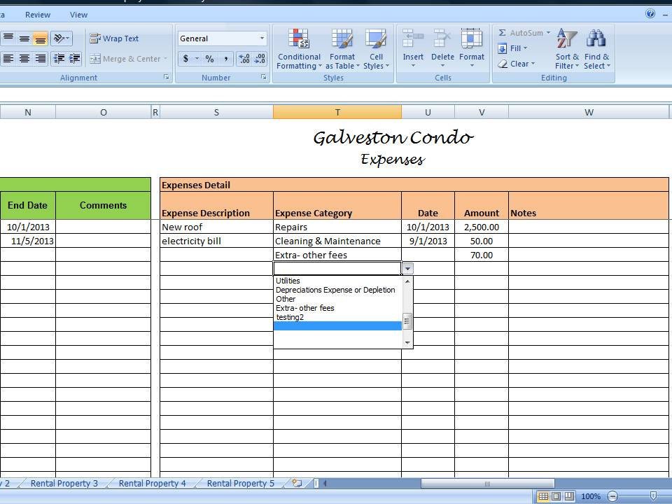 Rental Income Spreadsheet Template Landlord Rental In E and Expenses Tracking Spreadsheet