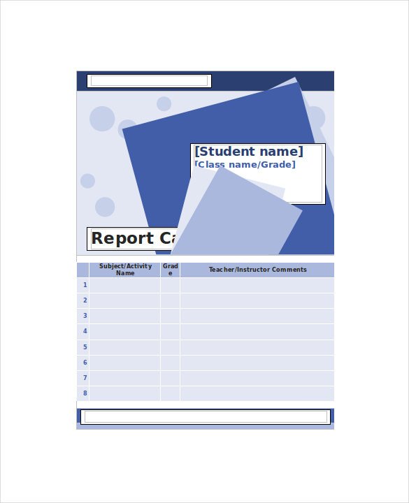 Report Card Template Word Homeschool Report Card Template 6 Download Documents In