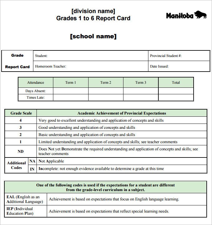 Report Card Template Word Report Card Template 28 Free Word Excel Pdf Documents