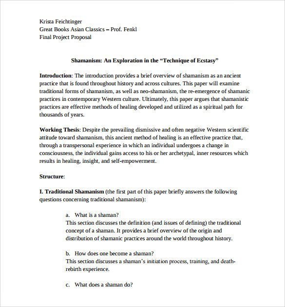 Research Paper Proposal Template Sample Research Paper Proposal Template 13 Free