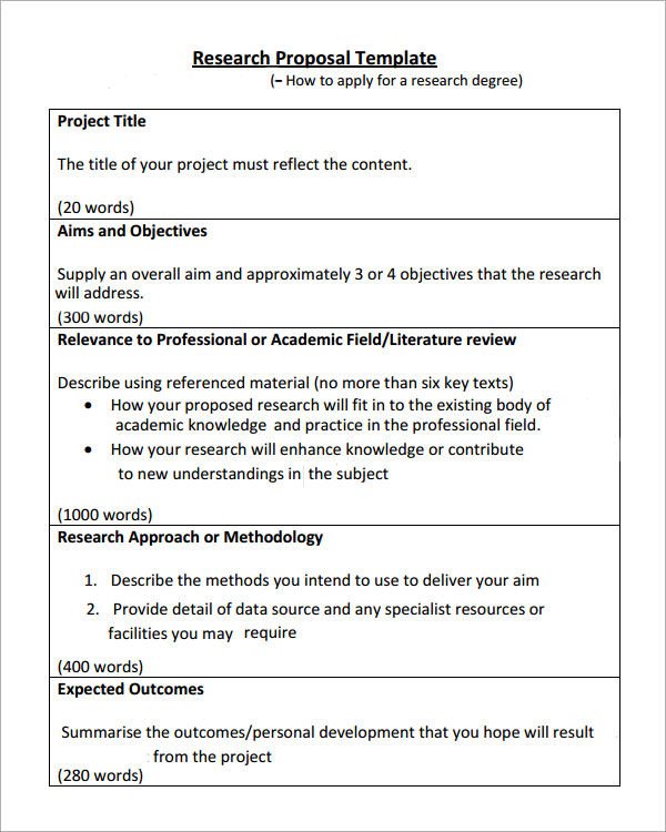 Research Paper Proposal Template Sample Research Proposal Template 10 Free Documents